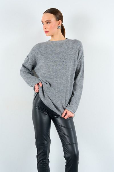 Souls Fruit Women's Standard Size Thin Reverse Stitching Long Sleeve Crew Neck Knitwear Sweater