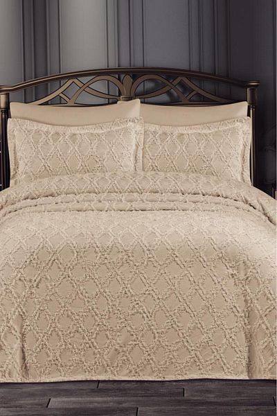 Çeyiz Diyarı Lucca 3 Piece Pique Set - Dowry Cappucino