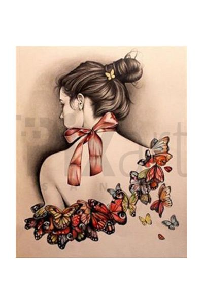 pixartsanat Butterflies Ribbon Pixart Art Diamond Mosaic Painting Diamond Turkey 46*56