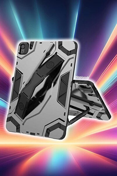 Lopard İpad Air 11 2024 Uyumlu Defens Tablet Silikon Kılıf Tutacaklı Standlı ...