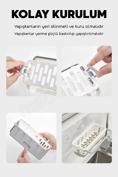 Tilbe Home Σετ 3 τεμαχίων αυτοκόλλητο ντουλάπι οργάνωσης νιπτήρα κουζίνας μπάνιου με νιπτήρα σετ σαπουνιού σχάρα πιάτων