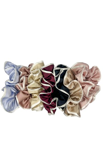 ICON SILK Scrunchie de păr din mătase pură 100% mărime medie (Silver Cloud)