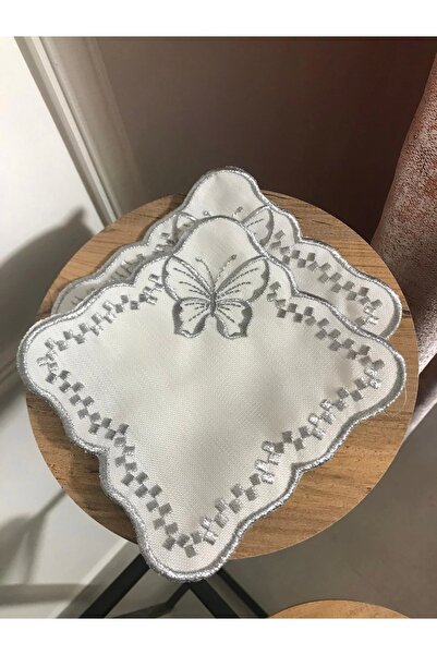 NİVEMESHOME Nivemeshome Ασημένιο τετράγωνο (6 ΤΕΜ.) Λινό Κοκτέιλ Χαρτοπετσέτα Βάση για Καφέ