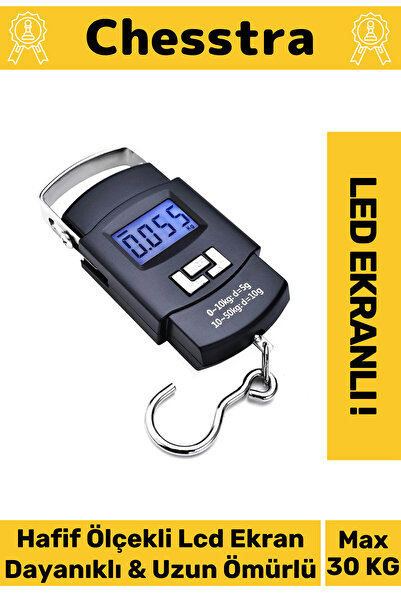 chesstra Lcd Ekran Seyahat Bavul Ağırlık El Terazi Dijital Çok Amaçlı Taşınabilir Askılı Pilli Bagaj Tartısı