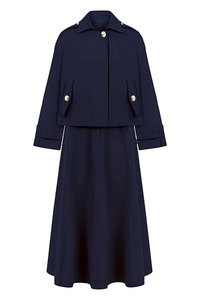praye Σετ καμπαρντίνας με φούστα Navy Blue