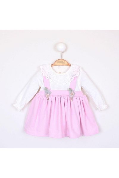 azecekids Lace Collar Camisole Salopette Gilet Baby Girl Dress