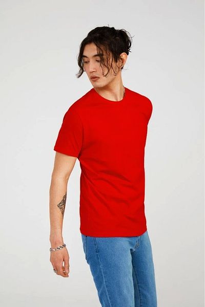 The Crow Crew Neck Plain Red Men's T-shirt Tc4603