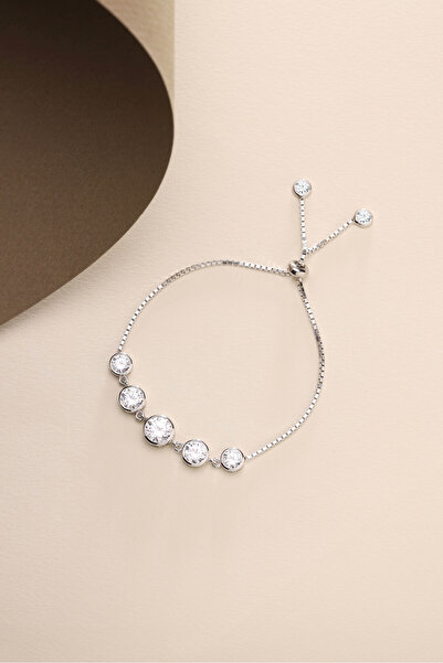 Nereze 925 Ayar Gümüş Rodyum Kaplama Ayarlanabilir Asansörlü Beştaş Model Bil...