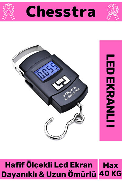 chesstra Lcd Ekran Seyahat Bavul Ağırlık El Terazi Dijital Çok Amaçlı Taşınabilir Askılı Pilli Bagaj Tartısı