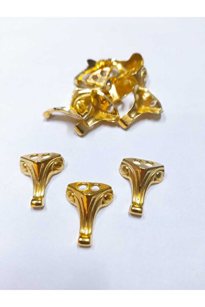 sywoods 1,5 CM MİNİ SARI DEKORATİF SANDIK KUTU TEPSİ AYAK 4 ADET