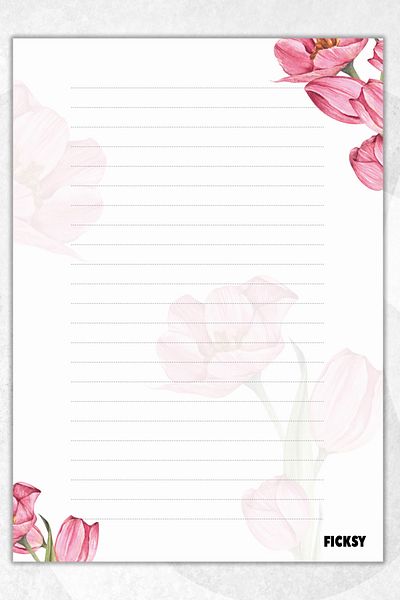 Ficksy A5 Size Floral Print Notepad - 50 Sheets, Memopad, Memo Pad and to Do List Notebook