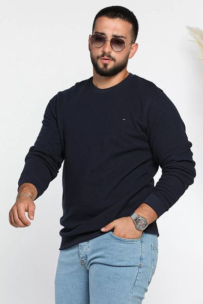 MİSHAR İTALİA Ανδρικό φούτερ Thessaloniki με λαιμόκοψη Navy Blue