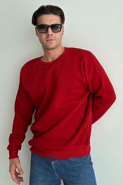zunop Men's Crew Neck Oversize Sweatshirt