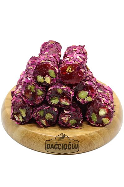 Dağcıoğlu Roving Turkish Delight with Pistachio and Rose Petals 250 Gr
