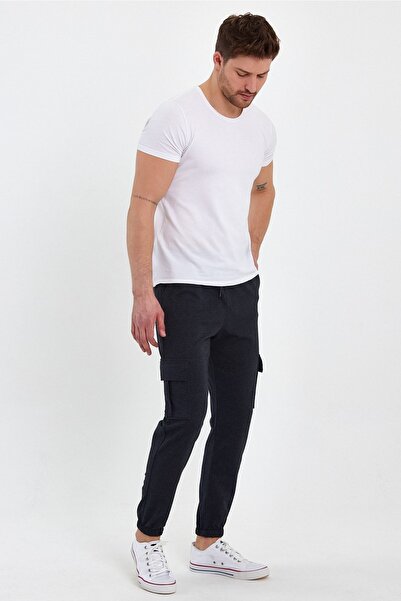 SURMARİ Unisex Anthracite Sweatpants - Cargo Pocket and Leg Elastic