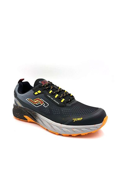 Jump 30519 Phlon - Men's Black Yellow Sneakers with Light Sole and Laces