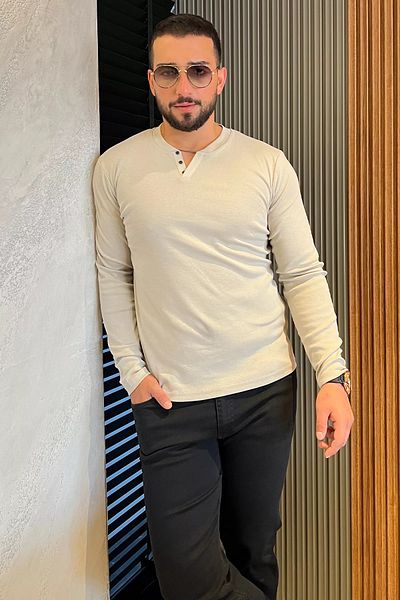 MİSHAR İTALİA Ανδρικό φούτερ με πέτο με λεπτομέρεια