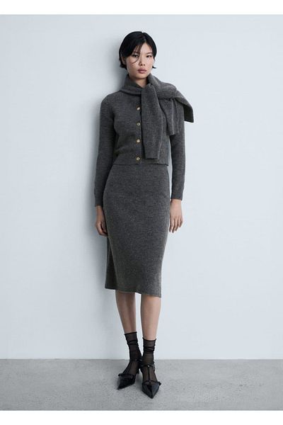 MANGO Woman Jewel Buttoned Knitwear Cardigan