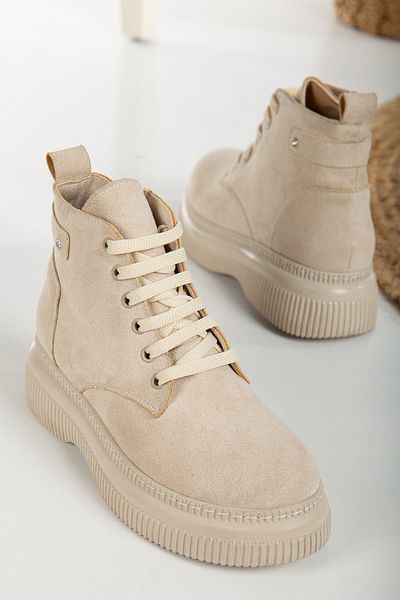 JEİSFLORİTA Skin Suede Flat Ορθοπεδικές Γυναικείες Μπότες