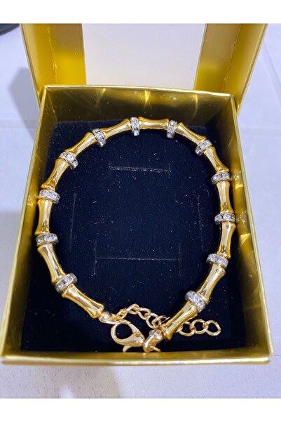 ANGELSS JEWELLERY Serenay Dorika Bileklik (Serenay Taşlı Silindir Altın Kaplama Bileklik)