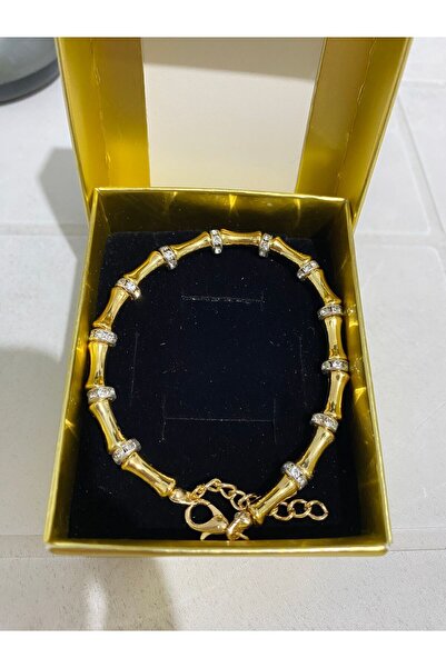 ANGELSS JEWELLERY Serenay Dorika Bileklik (Serenay Taşlı Silindir Altın Kaplama Bileklik)