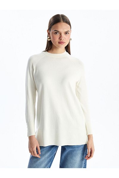 LC Waikiki Lw - Crew Neck Plain Long Sleeve Women's Knitwear Tunic
