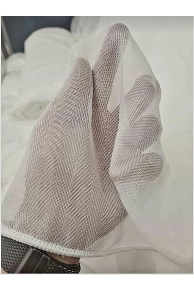 venedik home New Season Bamboo Fish Back Pattern Tulle Curtain 1X2.5 Normal Pleat Special Planting-Draped-Non-Crinkle-Ironing