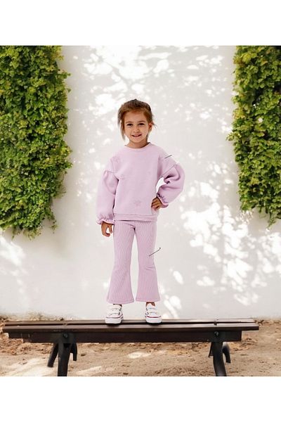 LİTTLE ANGELS Girl's Embroidered Tracksuit Set