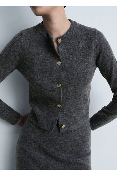 MANGO Woman Jewel Buttoned Knitwear Cardigan