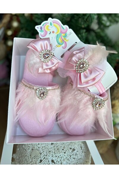 QUEEN AKSESUAR Lüks tasarım kristal taş broşlu tüylü anne bebek lohusa taç sa...