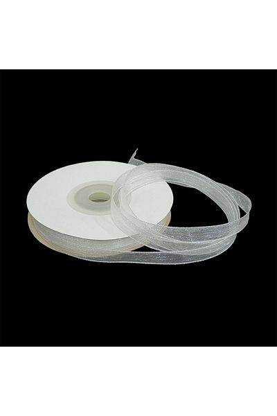hobimon 6 mm Organza Ribbon - Ecru 25 Mt.