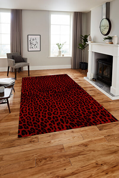 Napoli Home Baskılı Modern Leopar Model Yıkanabilir Kaymaz Taban Yolluk Mutfa...