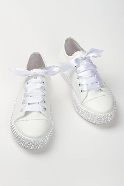 Mitto Women's Stone Embroidered Sports Style Wedding Dress Shoes