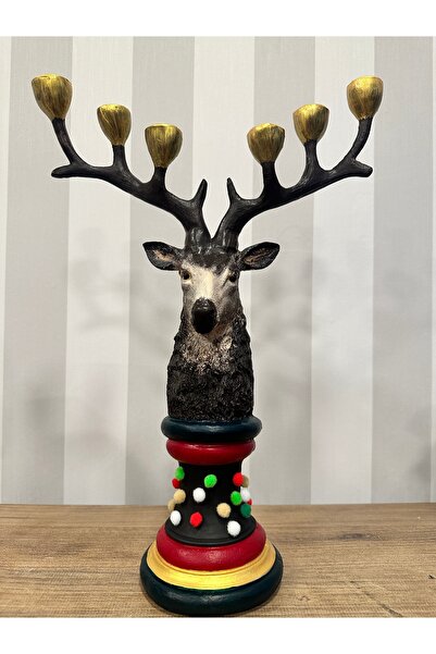 İki Cadı Tasarım Yılbaşı Ürünleri Geyik Şamdan