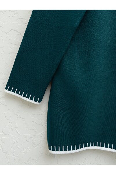 Modamorfo Striped Half Zippered Knitwear Set with Skirt and Sleeves