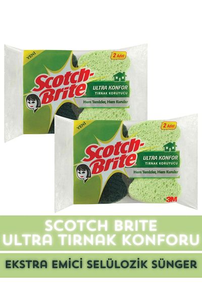 Scotch Brite Ultra Comfort Nail Protector Cellulosic Sponge 2 Pack X 2 Pack