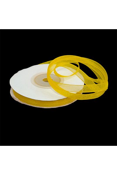 hobimon Κορδέλες Organza 6 mm - Σκούρο Κίτρινο 25 mt.