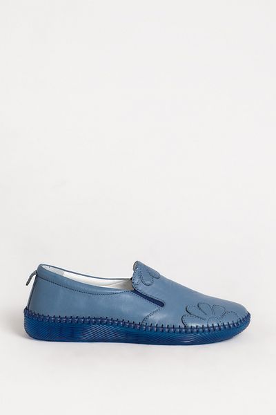 Dericlub Pantofi Comfort Eder pentru damă - piele naturală, albastru