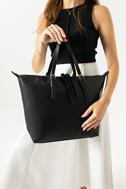 DSN Bunny Hakiki Süet Deri Tote Çanta Y6289