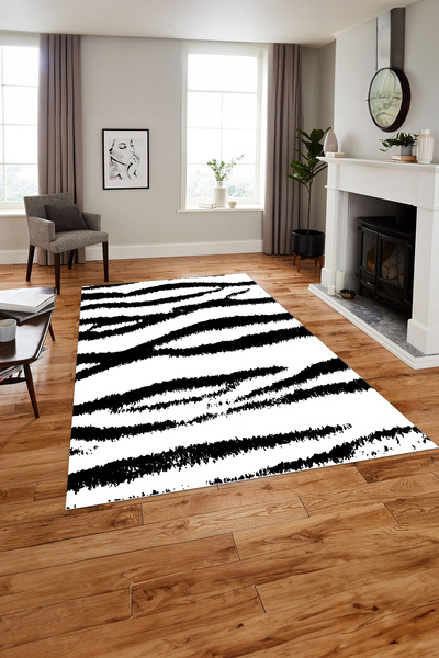 Napoli Home Baskılı Modern Leopar Desenli Yıkanabilir Kaymaz Taban Yolluk Mut...