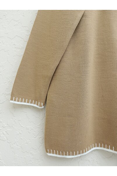 Modamorfo Csíkos félcipzáras kötöttáru szett szoknyával és ujjakkal - nerc