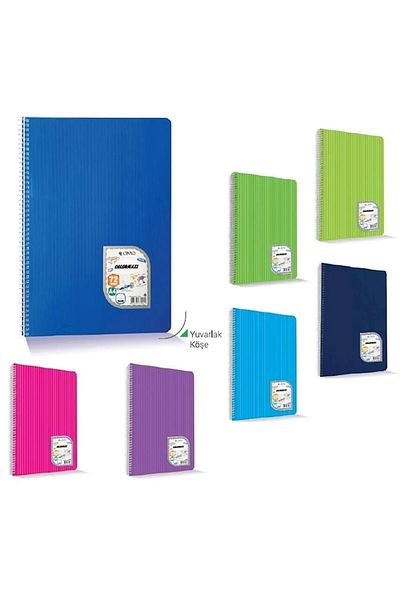 Uninote Çınar Colormaxi A4 72ypPlain Plastic Cover Spiral Notebook / B46