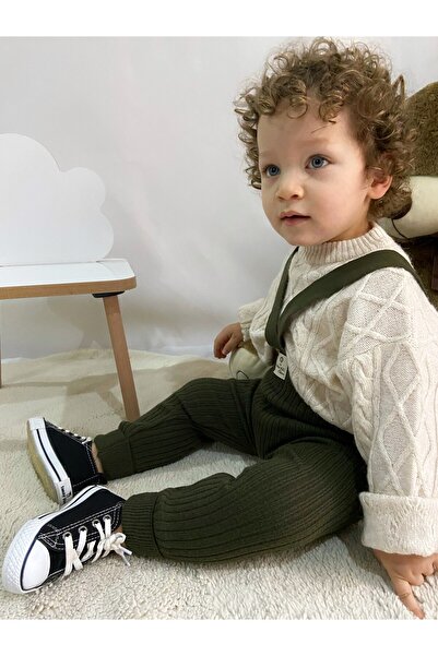 Babily Triko Bebek Salopet - Esnek Unisex Çapraz Askılı