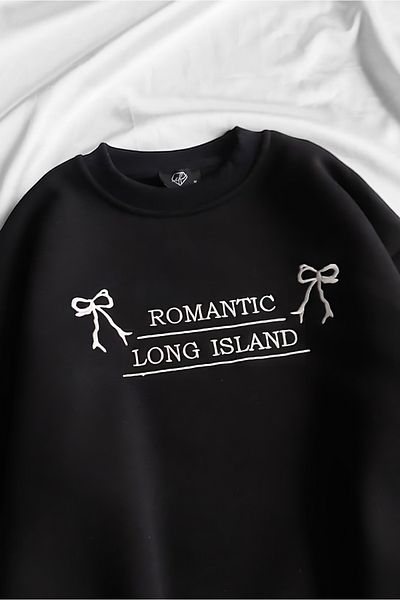 Gofeel Harajuku Streetwear Μαύρο ρομαντικό μπλουζάκι Long Island με 3 κλωστές
