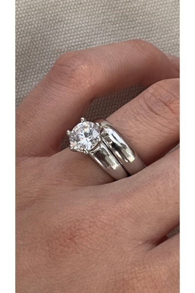 Opia JEWELRY - Tektaş & Alyans Çelik Takım Yüzük