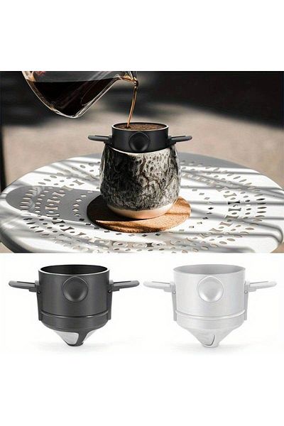 BGSignature Portable Stainless Steel Coffee Brewing Apparatus - Portable and Easy Use for Filter Coffee