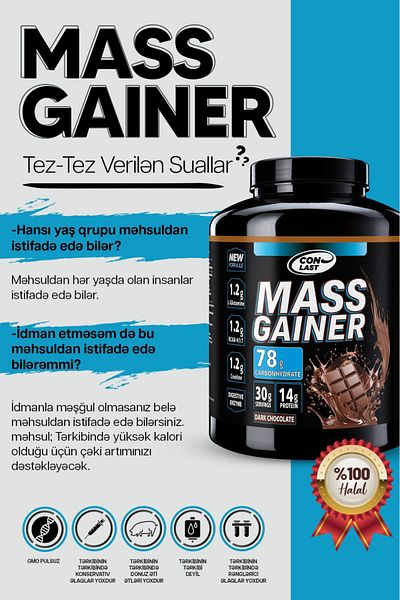 Conlast L-Carnitine 300 Mg Mass Gainer 3000g Whey Chocolate 2000g