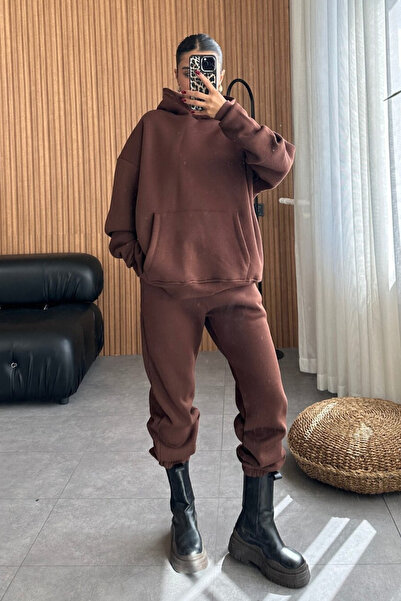 Sorridi Σετ φόρμας 2 τεμαχίων με φούτερ με κουκούλα σε μεγάλο μέγεθος