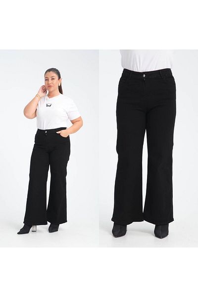 SERRA BÜYÜK BEDEN Bol Sleeve Denim Fabric Large Size Pant