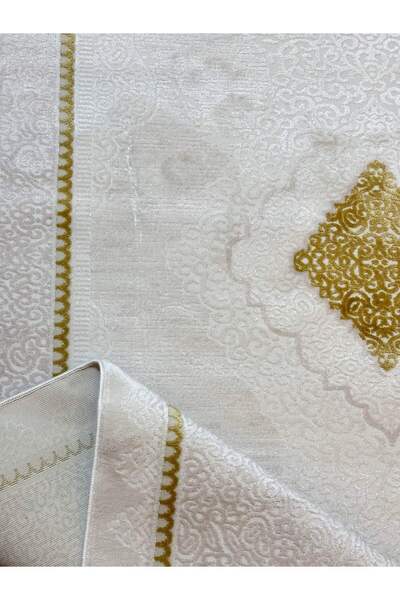 Ecosıa 9720 Krem - Gold Akrilik Dokuma Halı Yumuşak Salon Oturma Odası Halısıı